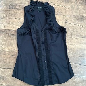 Dressy black, sleeveless blouse